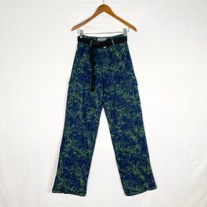 I.AM.GIA Sinead Pant in Green Tiger Wide Belted Size Small